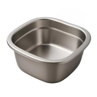 Imagem de Bowl Inox Tigela Profissional Fundo Grosso Bacia Saladeira Tigela 16, 19, 22, 25 cm (Quadrado 22cm)