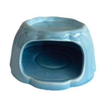 Imagem de Ｂｅｓｇａ Casinha de cerâmica para hamster em formato de, comedouro e esconderijo para pequenos animais, Azul