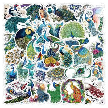 Imagem de Adesivos Peacocks, vinil impermeável, anime, 52 unidades