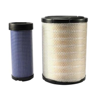 Imagem de HXYBBGS AT175344 AT175345 Kit de filtro de ar compatível com escavadeira John Deere 110 120 Retroescavadeira 410E 410G Dozer 450J 550H 650H Carregador de cana de alto alcance 1850