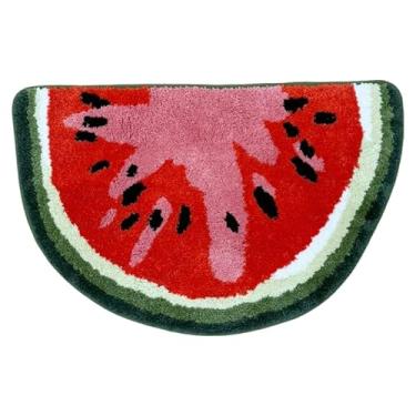 Imagem de LAKEA Tapete de casa de banho com tufos de melancia, tapete de casa de banho macio e fofo para quarto, tapete de banho, tapete de chão, tapete estético, sala de casa (31,5 x 50 cm)