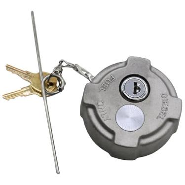 Imagem de JEEFHO Tampa de combustível de 6,5 cm para caminhões internacionais MD, reboque Reefer, Ford 650/750, tampa de gás de bloqueio do tanque de combustível do caminhão, substitui FTA-C02 FTA-N-04 FTA-N6