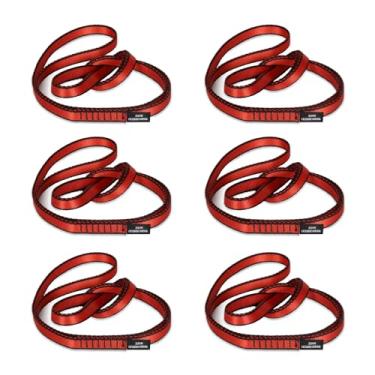Imagem de VFKENA Correia de nylon para escalada de 18 mm 23KN CE2008/EN566 tiras fortes para escalada, montanhismo, rapel, swing, rede de ioga, etc. (vermelho, 90 cm / 35 polegadas | Pacote com 6)
