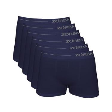 Imagem de Kit 6 Cuecas Zorba Boxer Side sem Costura Microfibra 839 Marinho - G, 