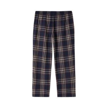 Imagem de Calças De Pijama Masculinas Em Flanela Xadrez Outono Inverno Casuais C