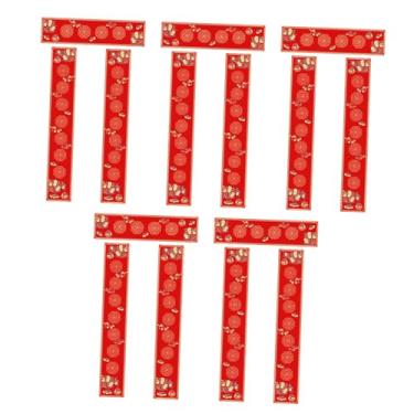 Imagem de KiBcsLic Conjunto de 5 pares de papel em branco para caligrafia DIY, Chun Lian 2026, Ano Chinês, Suprimentos para Caligrafia Xuan Vermelha para Celebração, Style H