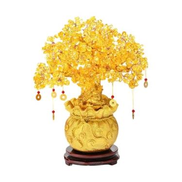 Imagem de FLCPJGV Estatueta Decorativa de Resina Da Árvore Do Dinheiro para Sala de Estar, Escritório Ou Armário.