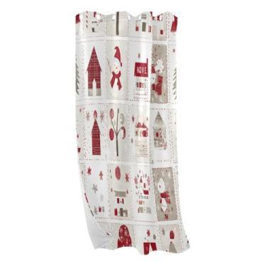 Imagem de CEBUGI Cortinas blackout com padrão de Natal para quarto, sala de estar, painéis de cortina de janela com isolamento térmico (1 painel, 106 cm L x 213 cm C)