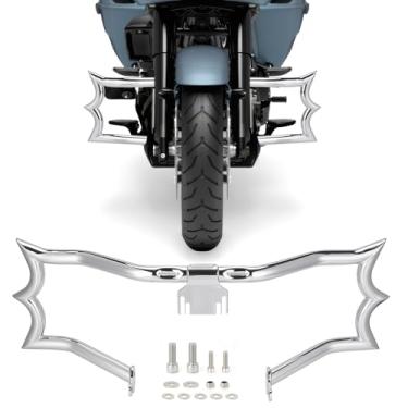 Imagem de Kiawnia Proteção de motor com barra de colisão de motocicleta para Harley Davidson Road King Street Glide Electra Glide 2009-2025, barras de colisão de estrada acessórios de motocicleta (cromado)