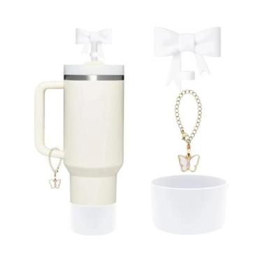 Imagem de Capa De Silicone Em Forma De Borboleta Rosa Para Copo Stanley, Tampa P