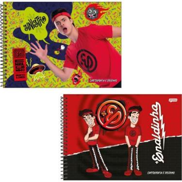 Imagem de Caderno de Desenho Universitário Enaldinho 80 Folhas Capa Dura Pacote 