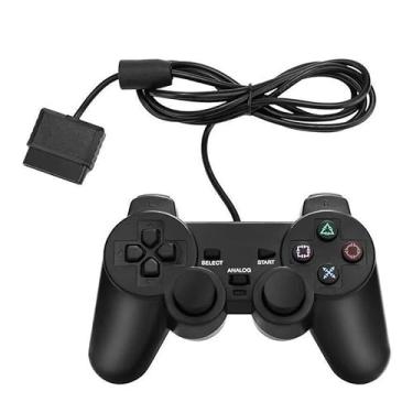 Imagem de Controle Joystick Compativel Ps2 Ps1 Cores Transparentes (Preto)
