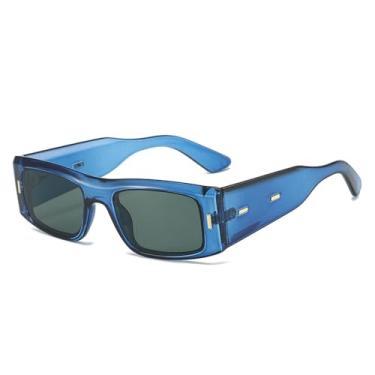 Imagem de Óculos de Sol UV400 - Cor Jelly, Armação Pequena, Hastes Largas, para Homens e Mulheres, Esportes ao Ar Livre, Corrida, Ciclismo, Azul