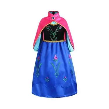 Imagem de Vestido Frozen Fuchsia Anna Com Capa Para Meninas Pequenas, Fantasia D
