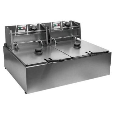 Imagem de Fritadeira Elétrica 2 Cubas 12 Litros e Tampa 110v FZL - FAST MÁQUINAS