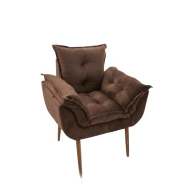 Imagem de Cadeira Confortável para Sala, Escritório ou Hall - Design Moderno, Estrutura Reforçada, Estofada(MARROM)