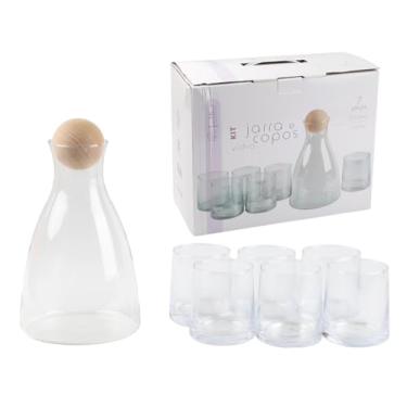 Imagem de JARRA DE VIDRO C/COPO 7PCS 1,7L/280ML