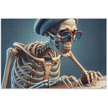 Imagem de Quebra-cabeça de esqueleto para adultos engraçados 500 peças, presentes para amantes de quebra-cabeças, natureza, quebra-cabeça familiar, brinquedo artístico, 51 x 35 cm