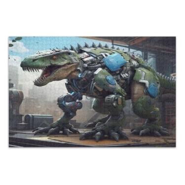 Imagem de Quebra-cabeça mecânico de dinossauro de laboratório para adultos, 1000 peças, quebra-cabeça engraçado com letras nas costas