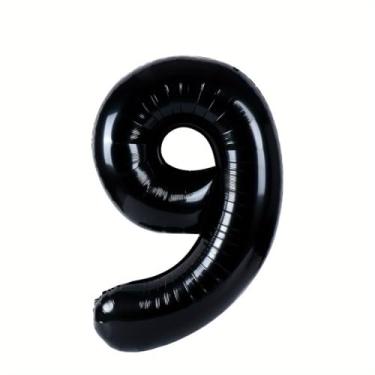 Imagem de 1 peça, balões digitais pretos de 81 cm, decoração de festa de aniversário, balões de aniversário, suprimentos de festa, adereço para foto, arranjo de decoração de cena de aniversário de aniversário