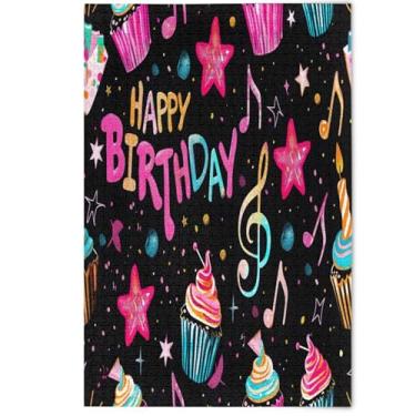 Imagem de Quebra-cabeça rosa festival de aniversário de desenho animado 1000 peças cenário decorativo adulto arte animal paisagem quebra-cabeças engraçados presentes de jogo de quebra-cabeça, 1000 peças, 75 x