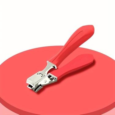 Imagem de 1 alicate de boca larga de aço inoxidável, lâmina de abertura grande para unhas e pés grossos, manicure antirespingos, vermelho