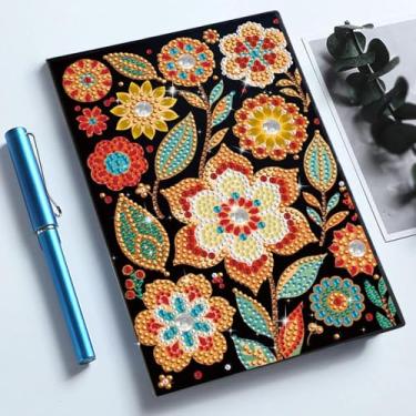 Imagem de Kits de caderno de arte de diamante para adultos, diário de pintura de diamantes A5 e suprimentos de caderno de esboços DIY, presente de arte de pedra 5D para iniciantes amantes de artesanato