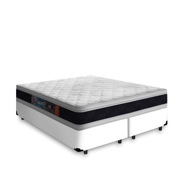 Imagem de Cama Box com Colchão de Espuma D45 Castor Black White Double Face Super King 193cm