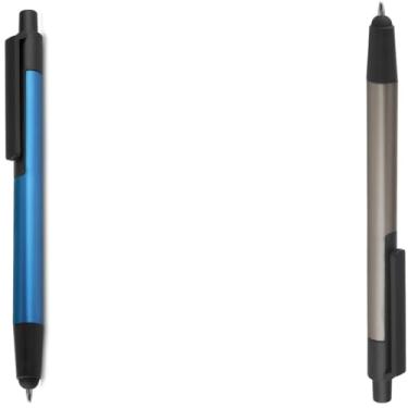 Imagem de Caneta Esferográfica em Metal, Retrátil, Ponta Touch, Escrita Azul, 0.5mm, Ambidestra, para Adultos (Azul e Cinza)