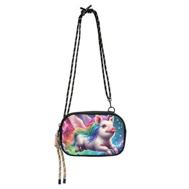 Imagem de Fantástica bolsa feminina unicórnio galáxia bolsa transversal pequena bolsa para celular bolsa de ombro de viagem moderna