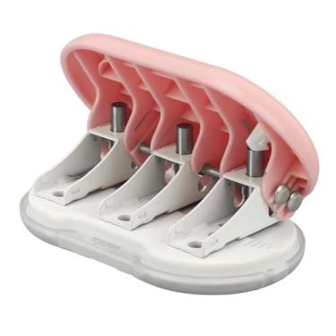 Imagem de GLOGLOW Máquina Perfuradora Manual Portátil para Decoração Diária, ABS e Ferro, Leve 136g, Design Portátil Compacto para Projetos DIY de Escritório Doméstico Perfurador de 3 Furos, Mini Nan (Róseo)