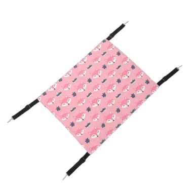 Imagem de GLOGLOW Rede de Suspensão do Gato da Cama do Gato, Rede Respirável da Gaiola Animal de Estimação para Cães Pequenos Coelhos Cama, Mobília (Raposa Rosa com Lã)