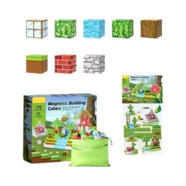 Imagem de Blocos De Construção Magnéticos Brinquedo Montessori STEM Para Criança