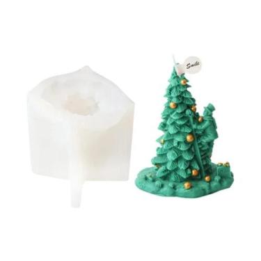 Imagem de Molde De Silicone Em Forma De Árvore De Natal Para Velas Estrela Cedro