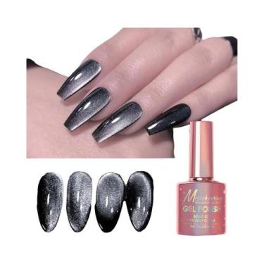Imagem de Esmalte De Unha Magnético Preto Com Glitter Punk 7.5ML Semi Permanente