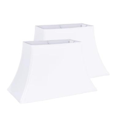 Imagem de Wellmet Conjunto De 2 Abajures Quadrados, 9,5" X 15" X 9" Abajur De Substituição Branco, Sem Necessidade De Montagem, Abajur Clássico Moderno Para Abajur De Mesa, Abajur De Cabeceira, Abajur De Chão