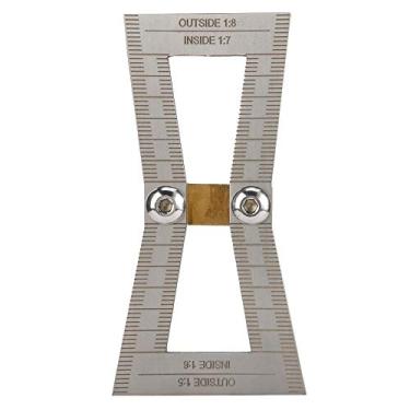 Imagem de Medidor de cauda de andorinha de aço inoxidável Ferramenta para trabalhar madeira em cauda de andorinha Régua de conexão de marcação de madeira Instrumento de medição de precisão (Com escala)