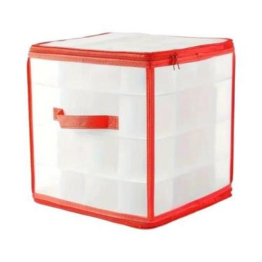 Imagem de Caixa Organizadora Transparente De 4 Camadas Para Bolas De Natal Com 6