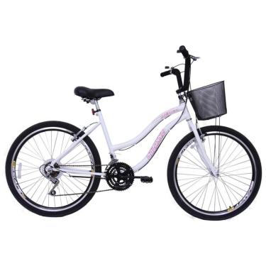 Imagem de Bicicleta Feminina Aro 26 com 18 marchas Beach - Branca-Feminino