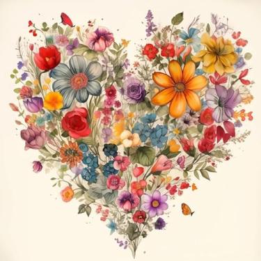 Imagem de Kit de pintura por números para o dia dos namorados para adultos e crianças, kits de pintura de flores por números em tela, kit de pintura de artista por número, tintas acrílicas para pintura a óleo