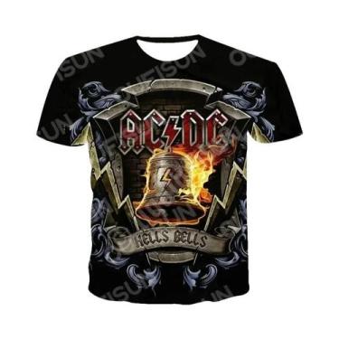 Imagem de Camisetas Unissex De Manga Curta Com Estampa 3D AC DC, Moda De Verão, 