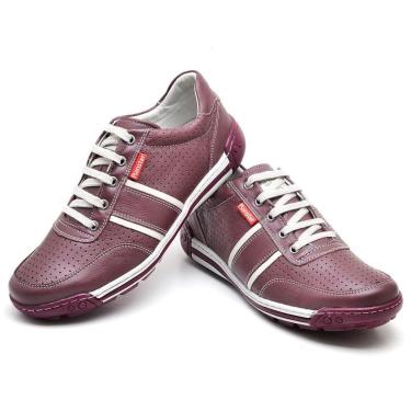 Imagem de Sapatênis Ranster Masculino Em Couro Confortável Bordô 3004 BORDÔ-Masculino