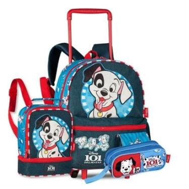 Imagem de Mochila Carrinho 101 Dálmatas com Lancheira térmica e Estojo-Unissex