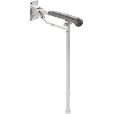 Imagem de Barra dobrável para vaso sanitário com alça segura para chuveiro, corrimãos de suporte de segurança antiderrapantes, apoios de braços de vaso sanitário para idosos grávidas, 60 cm