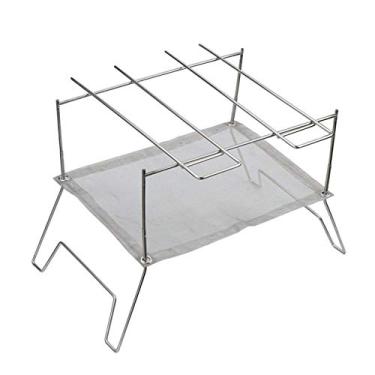 Imagem de Churrasqueira de aço inoxidável, fogão de acampamento portátil dobrável para acampamento, ao ar livre, pátio, quintal e jardim, churrasqueira (Col (B)