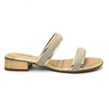 Imagem de Chinelo Mississipi Feminino MB111 Salto Grosso Baixo Brilhoso Moda-Feminino