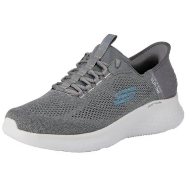 Imagem de Skechers Tênis masculino Skech-lite Pro Primebase sem cadarço, Carvão/Azul, 8.5 Wide