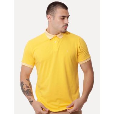 Imagem de Polo Aramis Masculina Piquet Duplo Gola Jacquard Amarela-Masculino