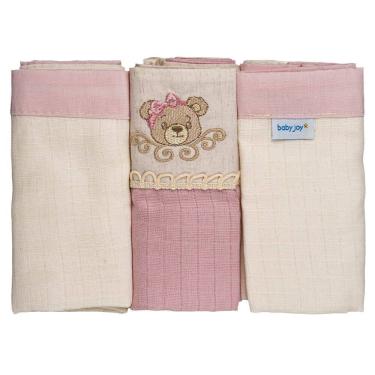 Imagem de Fralda de Pano para Bebê 68 cm x 70 cm 3 Unidades Baby Joy