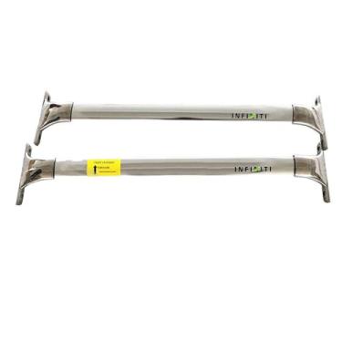 Imagem de YiXi-Partswell 2 peças de rack de teto barras transversais bagageiro de aço inoxidável adequado para Infiniti QX70 2011-2018